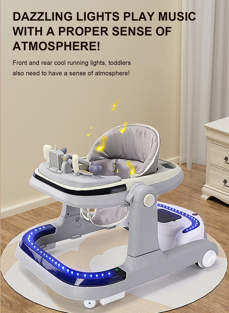 ما بيبي يمكن للطفل ووكر سيارة مضادة للساق مضادة للدوران للأولاد والبنات الجلوس ودفع عربة الأطفال المشاية التعليمية - Image 5