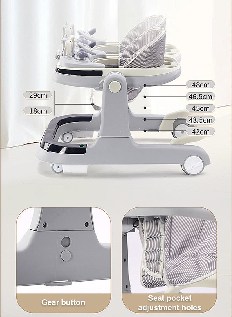 ما بيبي يمكن للطفل ووكر سيارة مضادة للساق مضادة للدوران للأولاد والبنات الجلوس ودفع عربة الأطفال المشاية التعليمية - Image 2