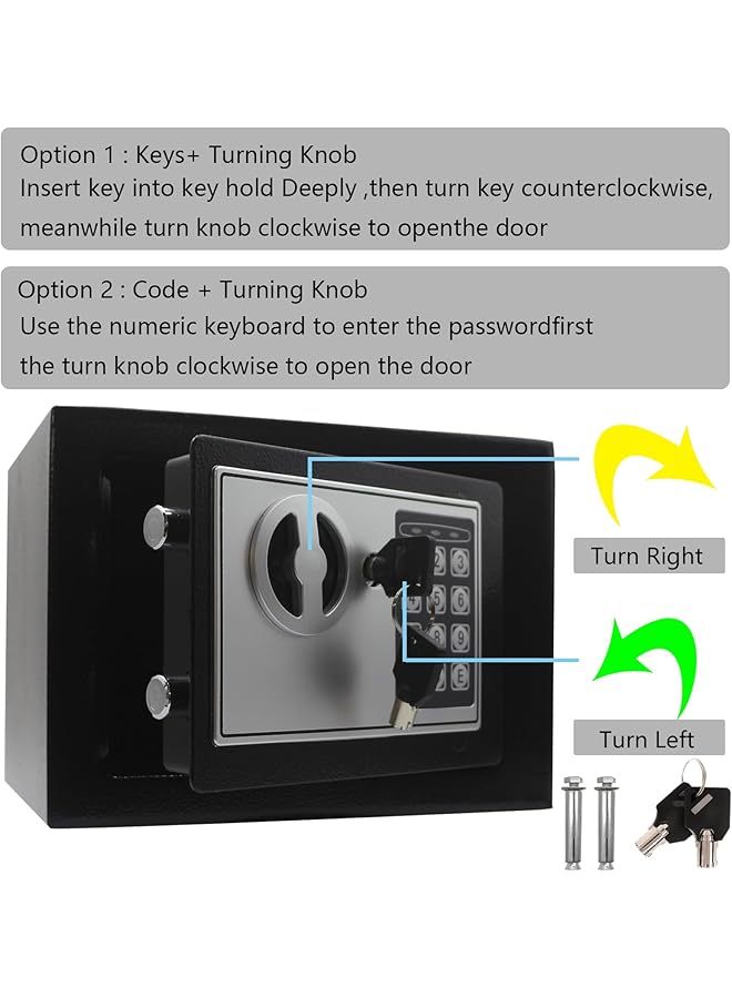 erorex 0.17 Cubic Feet Electronic Security Safe Box Digital Deposit Box For Home Office Hotel Business Lock Box For Cash Jewelry Storage Black 17 - Image 4