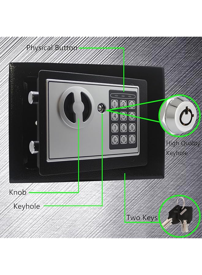 erorex 0.17 Cubic Feet Electronic Security Safe Box Digital Deposit Box For Home Office Hotel Business Lock Box For Cash Jewelry Storage Black 17 - Image 2