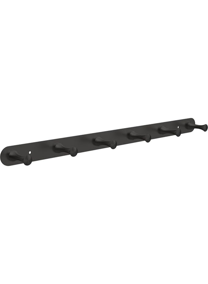 DGYB DGYB Coat Rack Wall Mount 6 Black Coat Hooks Wall Mount Stainless Steel 16 inch Towel Hanger for Bathroom Bedroom Mudroom Entryway - Image 1