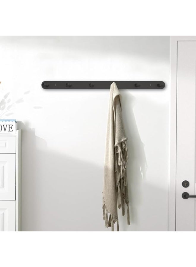 DGYB DGYB Coat Rack Wall Mount 6 Black Coat Hooks Wall Mount Stainless Steel 16 inch Towel Hanger for Bathroom Bedroom Mudroom Entryway - Image 4