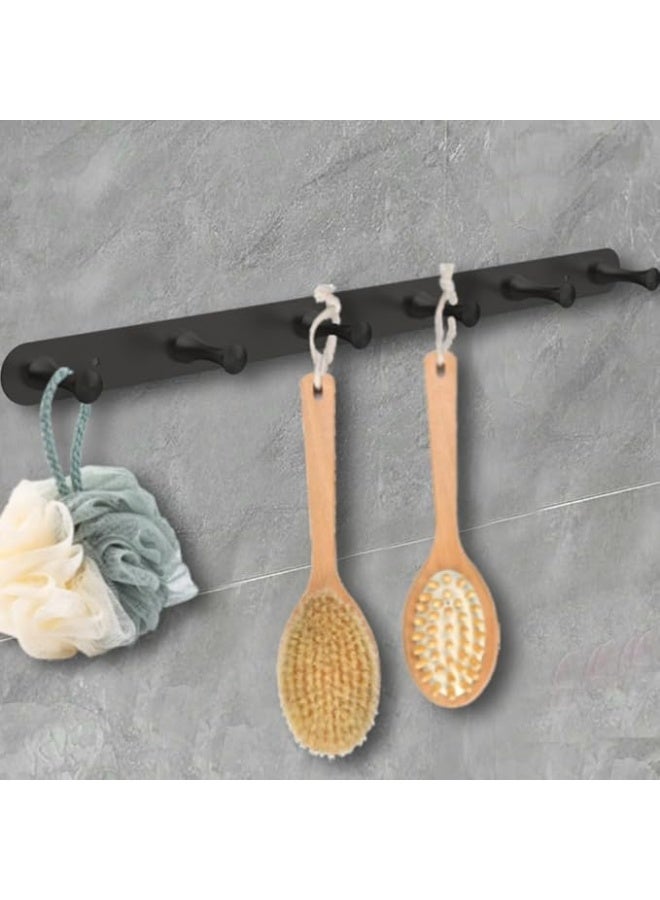 DGYB DGYB Coat Rack Wall Mount 6 Black Coat Hooks Wall Mount Stainless Steel 16 inch Towel Hanger for Bathroom Bedroom Mudroom Entryway - Image 5