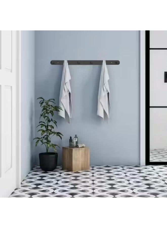 DGYB DGYB Coat Rack Wall Mount 6 Black Coat Hooks Wall Mount Stainless Steel 16 inch Towel Hanger for Bathroom Bedroom Mudroom Entryway - Image 2