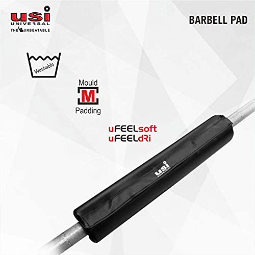 USI Polyurethane (Pu) Universal Brpb Barbell Pad, Hip Thruster Foam Squat Bar Neck Pad For Men&Women Weight Lifting Equipment, Athletics Squat Pad Barbell Pad (Black, Pack Of 1 Pc) - Image 3