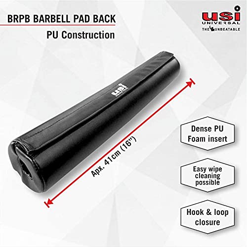 USI Polyurethane (Pu) Universal Brpb Barbell Pad, Hip Thruster Foam Squat Bar Neck Pad For Men&Women Weight Lifting Equipment, Athletics Squat Pad Barbell Pad (Black, Pack Of 1 Pc) - Image 2