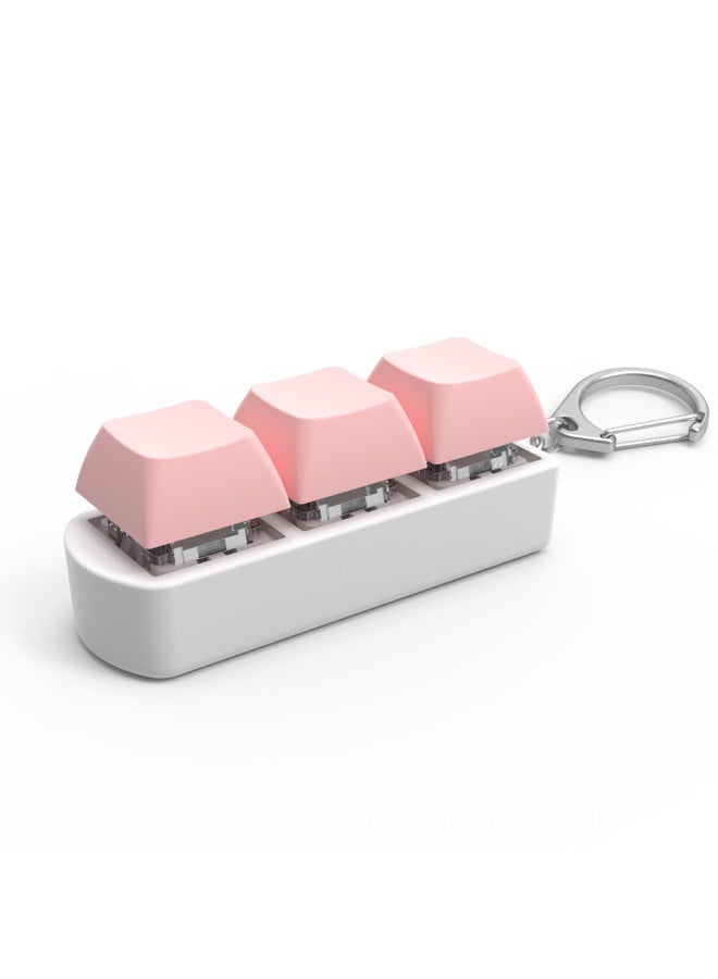 Explosions 3-key Axle Test Device Green Shaft Mechanical Keyboard Axle Test Device With Keychain Transparent Ornaments Luminous Solution-color:Pink + Transparent Bottom Case  - Image 1