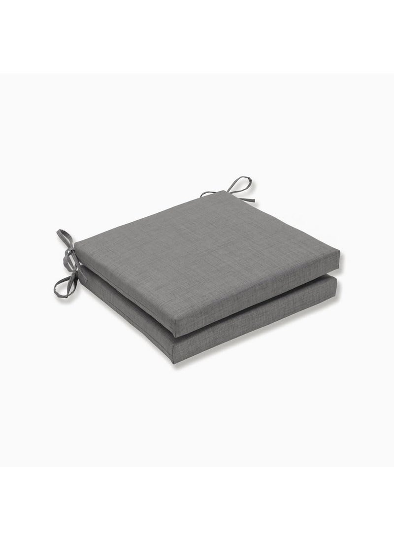 Pillow Perfect Pillow Perfect Rave Solid IndoorOutdoor Patio Seat Cushions Plush Fiber Fill Weather and Fade Resistant Square Corner  20 x 20 Grey 2 Count 