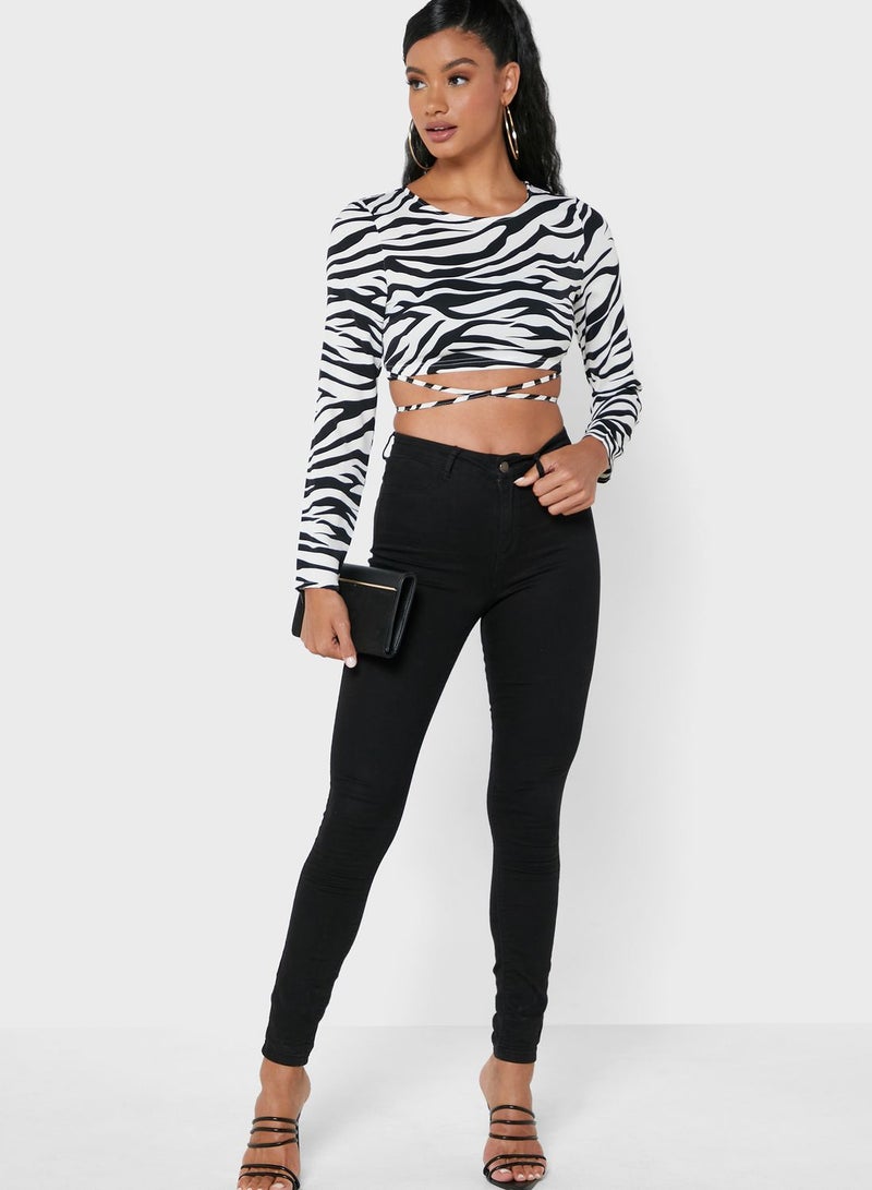 Missguided Animal Print Top - Image 4
