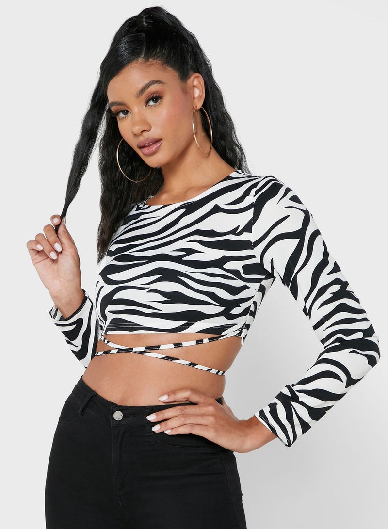 Missguided Animal Print Top - Image 1