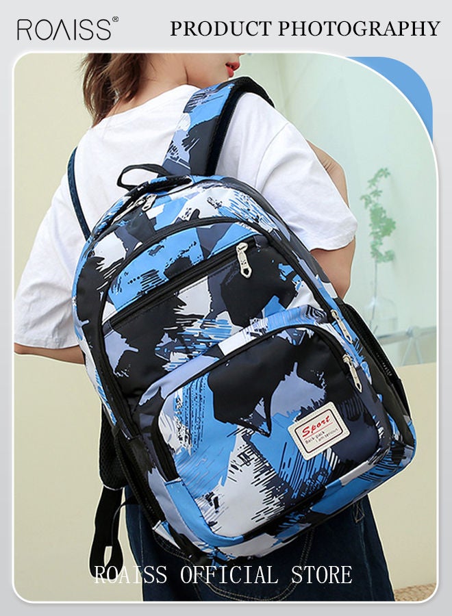 roaiss 3-Piece Large Capacity Backpack Suit Camouflage Color Matching with Lunch Box Pencil Case Campus School Bag/Middle School Student/College Students for Students Teens Girl School Bag Nylon Daypack - Image 2