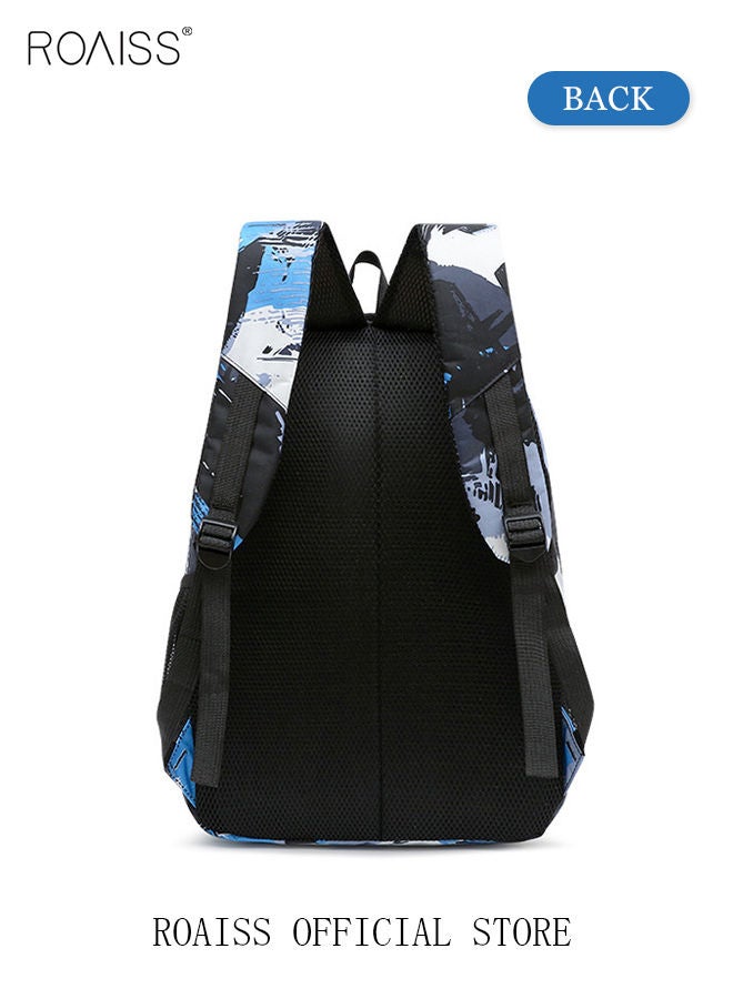 roaiss 3-Piece Large Capacity Backpack Suit Camouflage Color Matching with Lunch Box Pencil Case Campus School Bag/Middle School Student/College Students for Students Teens Girl School Bag Nylon Daypack - Image 5