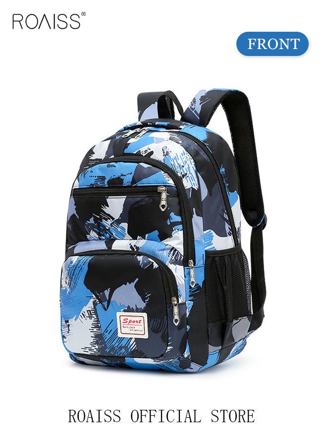 roaiss 3-Piece Large Capacity Backpack Suit Camouflage Color Matching with Lunch Box Pencil Case Campus School Bag/Middle School Student/College Students for Students Teens Girl School Bag Nylon Daypack - Image 3