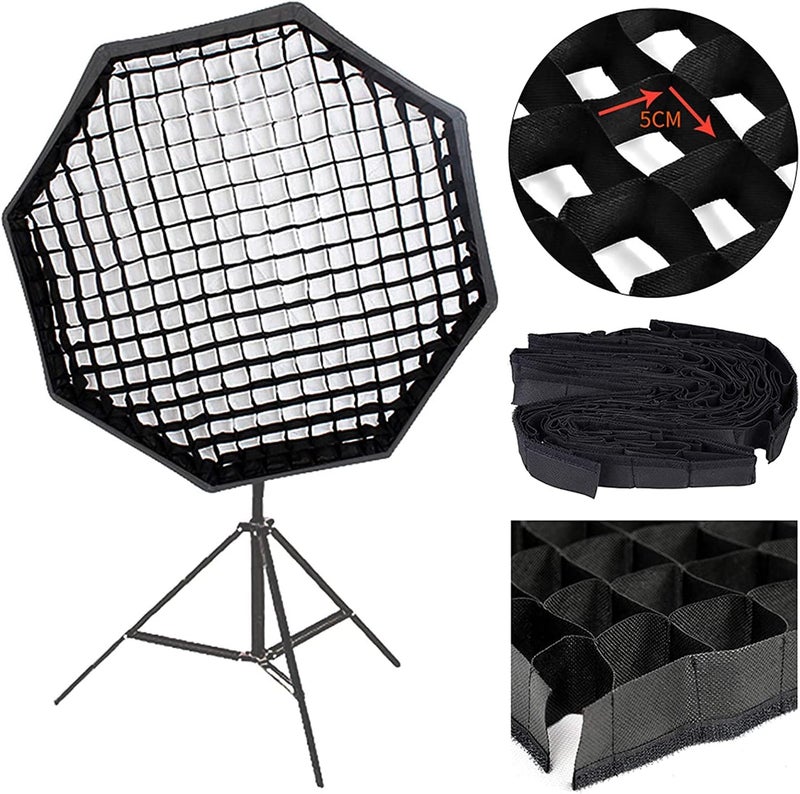 eWINNER Flexible usage build Portable Octagon Round Long strip rectangle Umbrella Softbox Honeycomb Grid for Softbox Studio Flash Speedlite Photography Photo Shooting Video Accessory (95CM, Octagon Grid) Individual group scene compatible - Image 2