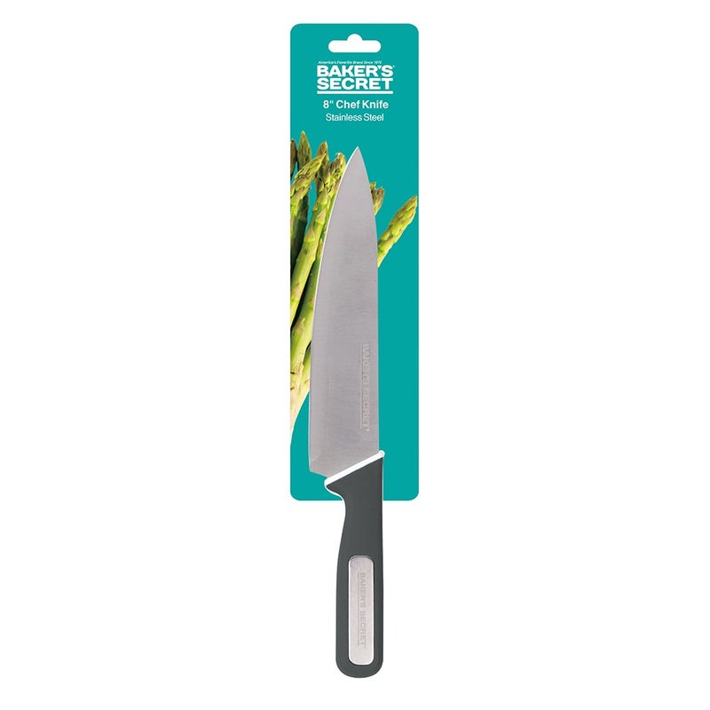 Baker's Secret 20.5cm Chef Knife with Thermoplastic Rubber Handle – Durable Kitchen Tool for Precise Cutting & Comfortable Grip