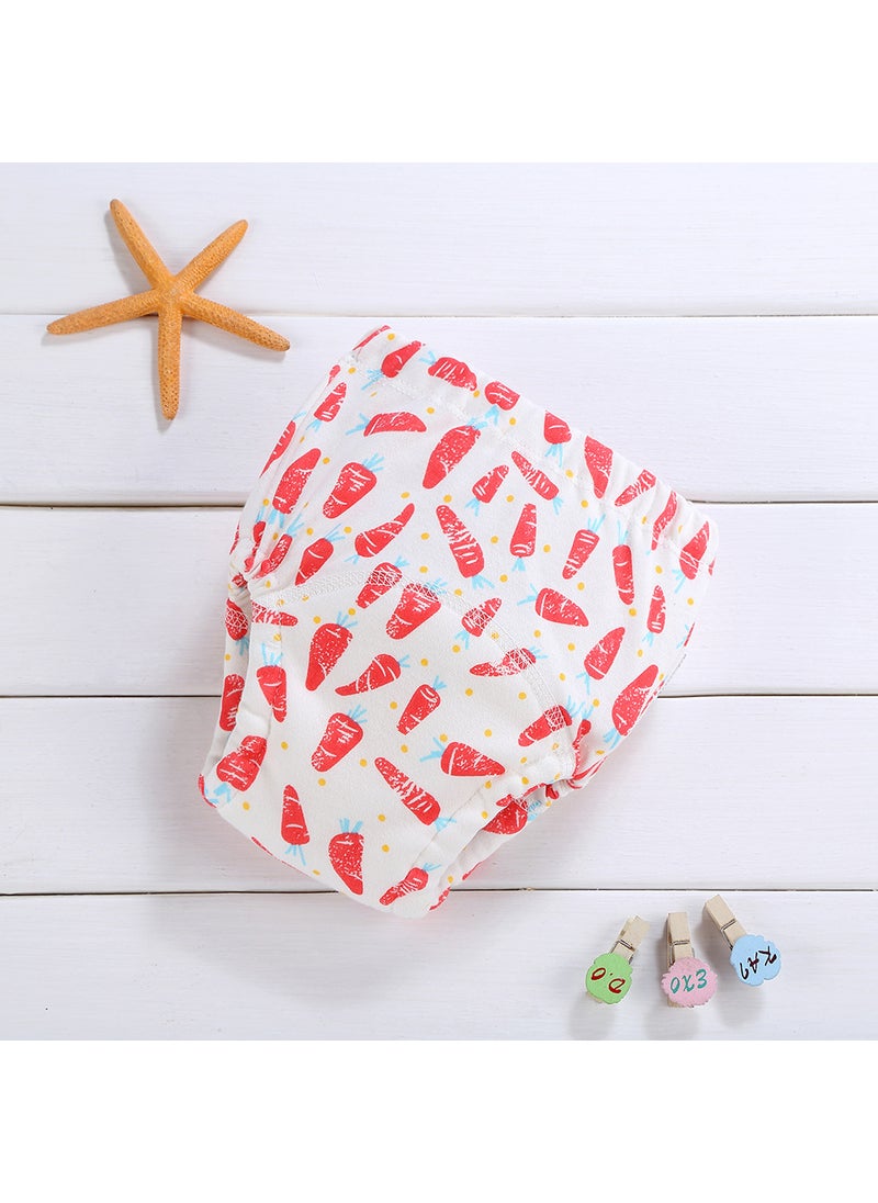 Korean 4-Layer Muslin Diaper Waterproof Reusable Cotton Training Pants for Newborn Carrot 