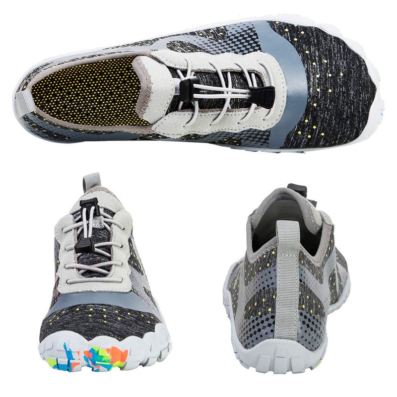 WateLves Water Shoes for Men Women Barefoot Quick-Dry Aqua Sock Outdoor Athletic Sport Shoes Kayaking Boating Hiking Surfing Walking (A-Light Gray, 36) - Image 3