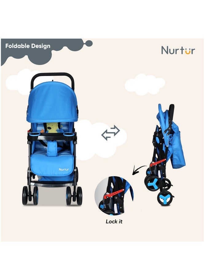 Nurtur Ryder Lightweight Baby Stroller Storage Basket Detachable Food Tray 5 point harness Adjustable Canopy Reclining Seat and Leg rest 0 to 36 months Official Nurtur Product - Image 4