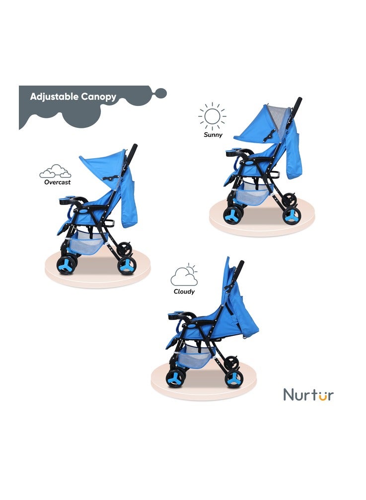 Nurtur Ryder Lightweight Baby Stroller Storage Basket Detachable Food Tray 5 point harness Adjustable Canopy Reclining Seat and Leg rest 0 to 36 months Official Nurtur Product - Image 3
