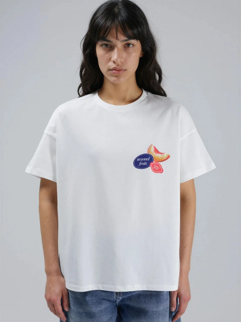Hiccup Orange Oversized Printed Crew Neck T-Shirt for Women | Best Price UAE