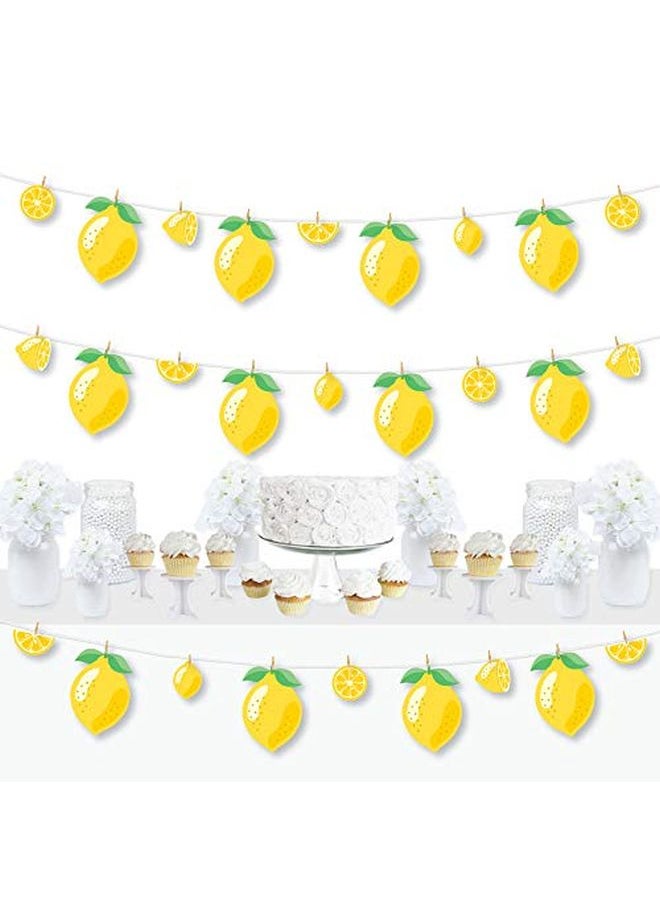 Big Dot of Happiness So Fresh Lemon Citrus Lemonade Party Diy Decorations Clothespin Garland Banner 44 Pieces  - Image 1