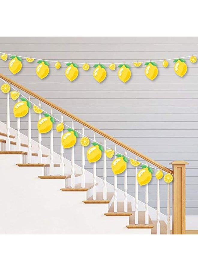 Big Dot of Happiness So Fresh Lemon Citrus Lemonade Party Diy Decorations Clothespin Garland Banner 44 Pieces  - Image 2