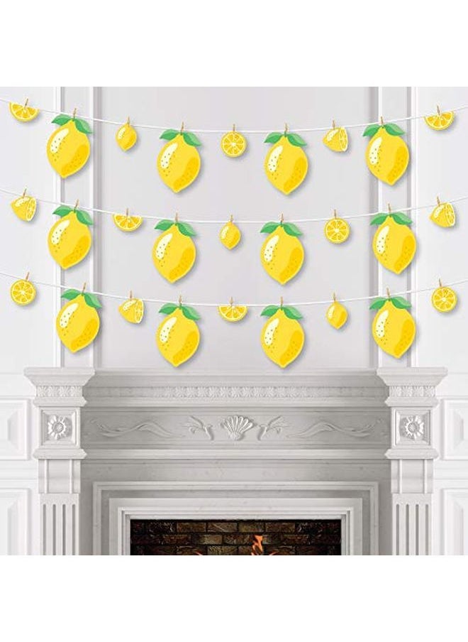 Big Dot of Happiness So Fresh Lemon Citrus Lemonade Party Diy Decorations Clothespin Garland Banner 44 Pieces  - Image 3