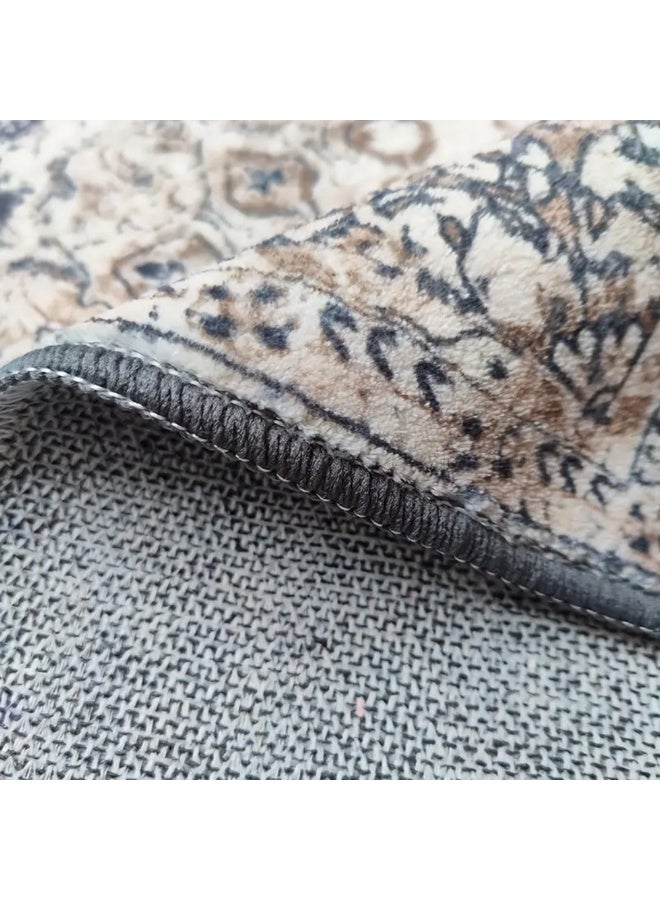 ZERIFAM Non Slip Large Area Rug,160X230cm Washable Area Rugs for Living Room,Soft Boho Non Slip Home Decor Rug,Low Pile Lightweight Orange Carpet for Dining Room,Vintage Large Rugs for Home Office - Image 2