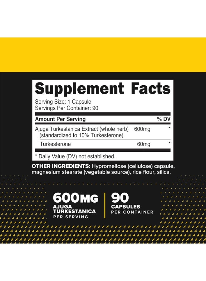 Primaforce Turkesterone 600mg, 90 Capsules - Non-GMO & Gluten Free Supplement - Image 1