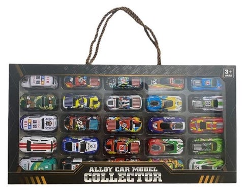 25 Pcs Alloy Toy Car Parking Set for Kids – Multi-Level Playset with Mini Diecast Cars, Ramps, and Tracks, Gift for Boys