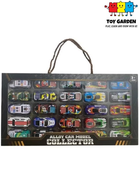 25 Pcs Alloy Toy Car Parking Set for Kids – Multi-Level Playset with Mini Diecast Cars, Ramps, and Tracks, Gift for Boys