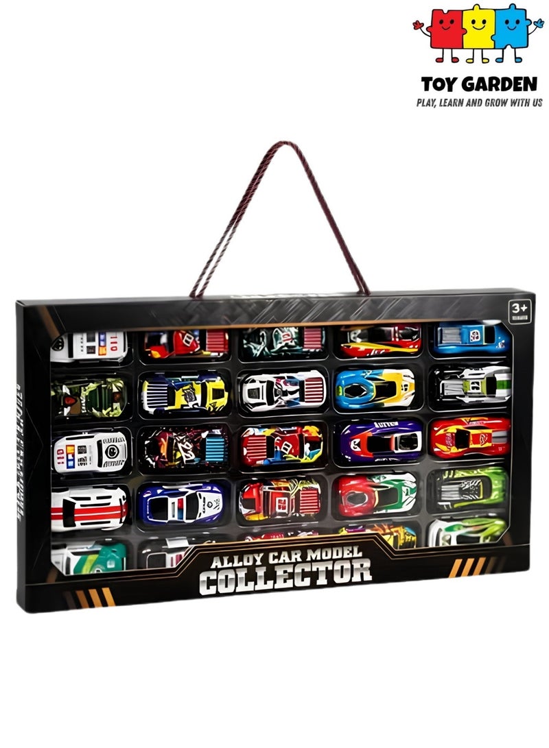 TOY GARDEN 25 PCS Alloy Toy Cars Set, Mini Diecast Vehicle Collection with Storage Box, Pull Back Racing Cars, Mixed Vehicle Toys for Kids Boys Girls Ages 3+, Educational Gift - Image 3