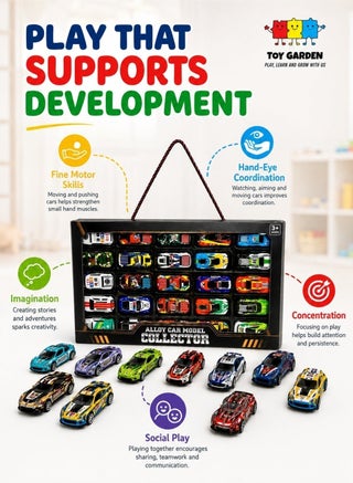 مجموعة 25 سيارة ألعاب معدنية للأطفال، سيارات Diecast مصغرة متنوعة، سيارات سباق صغيرة للعب والتجميع، هدية تعليمية للأولاد والبنات من عمر 3 سنوات فأكثر - view 3