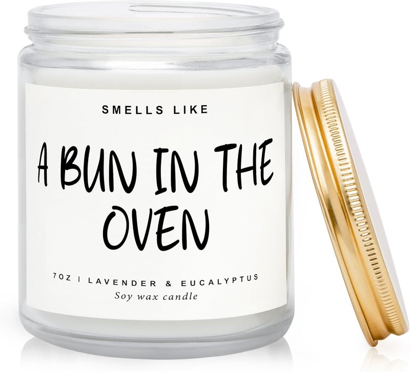Elequaint Baby Pregnancy Announcements Baby Shower Gifts Ideas  A Bun in The Oven Candles Pregnancy Reveal to Parents Best Pregnancy Announcement Gift for Grandparents Uncle Aunt - Image 1
