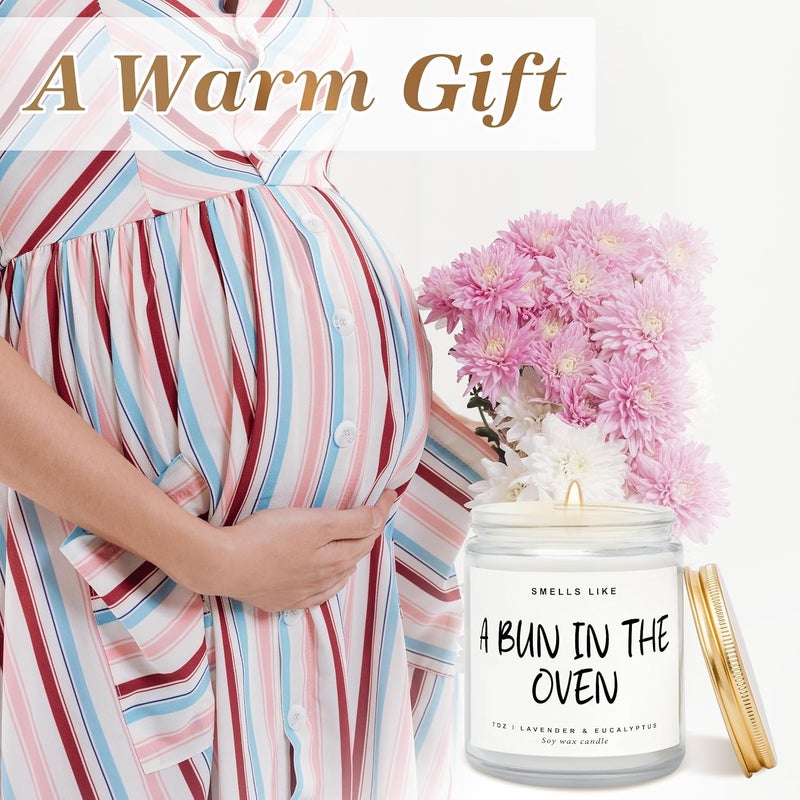 Elequaint Baby Pregnancy Announcements Baby Shower Gifts Ideas  A Bun in The Oven Candles Pregnancy Reveal to Parents Best Pregnancy Announcement Gift for Grandparents Uncle Aunt - Image 2