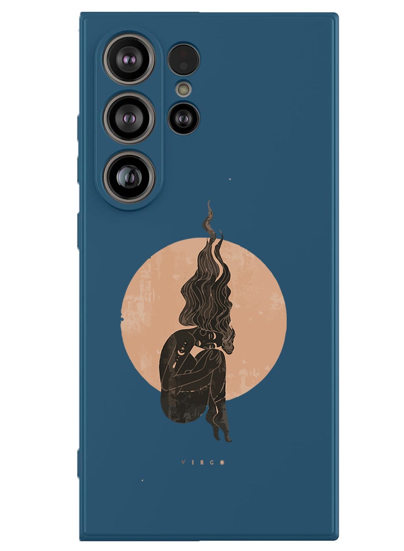 Theodor Protective Slim Fit Case Liquid Silicone Cover with Full Body Protection Anti-Scratch Shockproof Case For Samsung Galaxy S25 Ultra (Blue) - Virgo-01 - Image 1