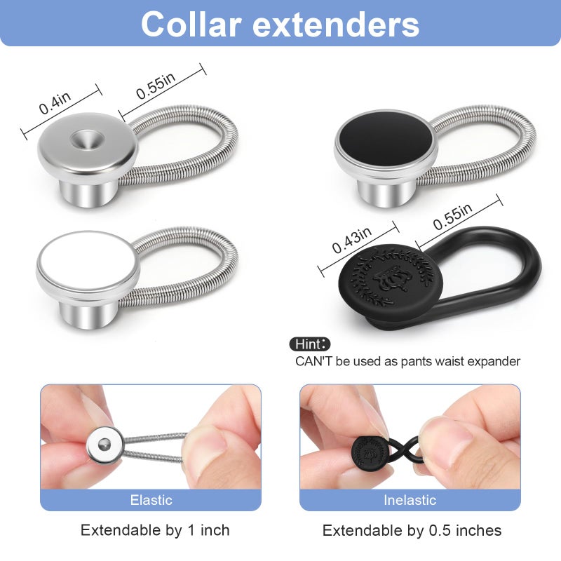 KUNTAERY 12 PCS Shirt Collar Button Extenders, Comfortable Neck Button Extender for Mens Dress Shirts, Instant Tie Collar Expansion - Image 2