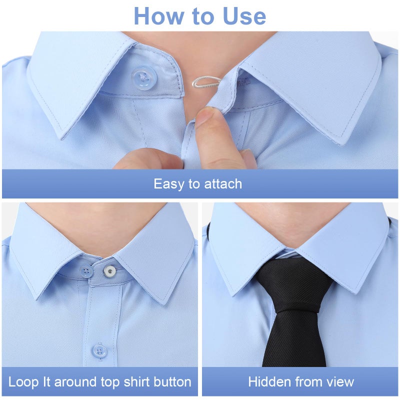 KUNTAERY 12 PCS Shirt Collar Button Extenders, Comfortable Neck Button Extender for Mens Dress Shirts, Instant Tie Collar Expansion - Image 5