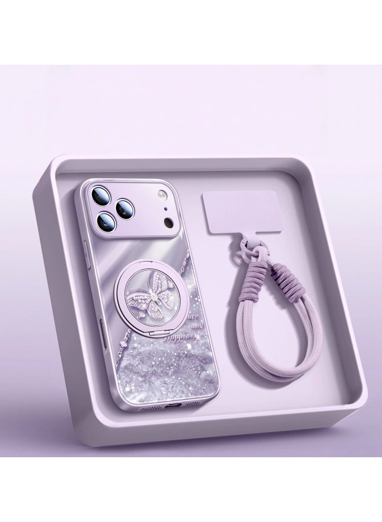 general iPhone 17 Pro Full-Cover Magnetic Stand Case with Dual-Snap Lanyard Drop-Resistant MagSafe Compatible