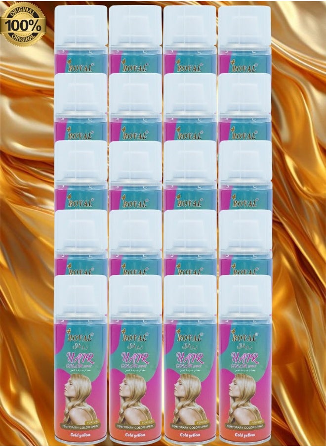 ROVAL - 20 Pieces Roval Temporary Hair Color Spray Gold Yellow 125ml - Image 1