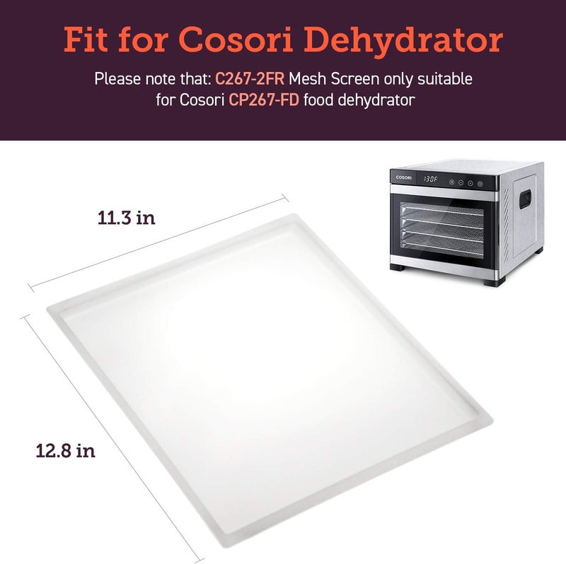 COSORI Food Dehydrator Accessories, Fruit Leather Roll Sheets for 6 Trays CP267-FD and Other Models, BPA-Free, C267-2FR, 2 Pack - Image 4