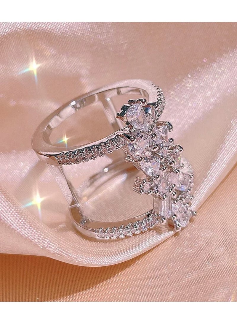 استراتيجية خاتم مصنوع من الفضة الإسترليني عيار 925 ومرصع بالزكرونيا المكعبة - Image 3