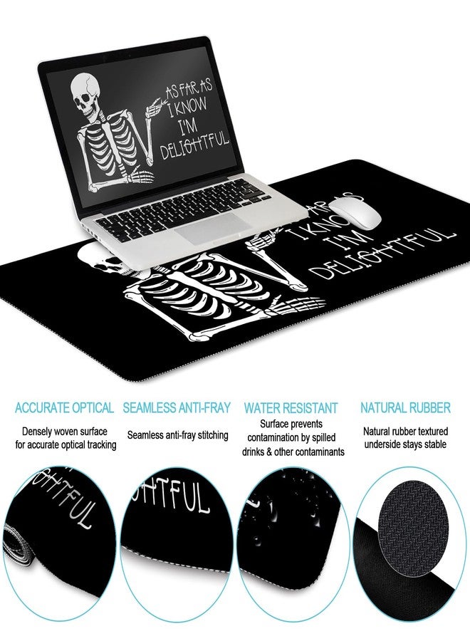 LIMKRIAN Desk Mat Desk Pad, Large Gaming Mouse Pad with Wrist Rest Wrist Support, Ergonomic Mouse Pad Keyboard Mat Wrist Rest, Cup Coaster, Home Office Desk Accessories Decor Supplies, Funny Skeleton - Image 5