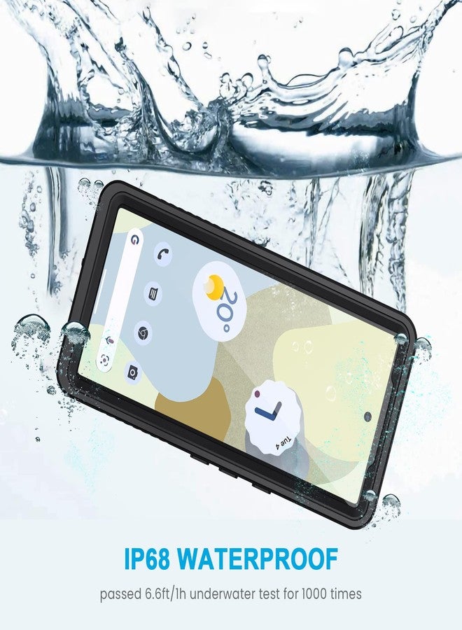 جراب Lanhiem لهاتف Pixel 7، جراب مقاوم للماء والغبار بمعيار IP68 مع واقي شاشة مدمج، غطاء هاتف متين مقاوم للصدمات لكامل الجسم لهاتف Google Pixel 7، أسود/شفاف - Image 4