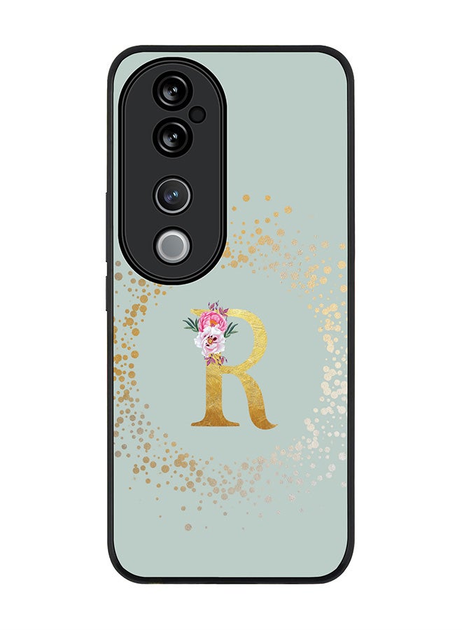 Stylizedd For vivo V40 5G /vivo V40 Pro Case,Slim fit Camera Protection, Shockproof Thin Phone cover - Custom Monogram Floral - R (Light Grey ) - Image 1