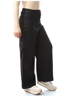 Andora Wide Leg Black Multi-Closure Cargo Pants_Black  - Image 4
