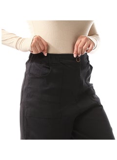 Andora Wide Leg Black Multi-Closure Cargo Pants_Black  - Image 2