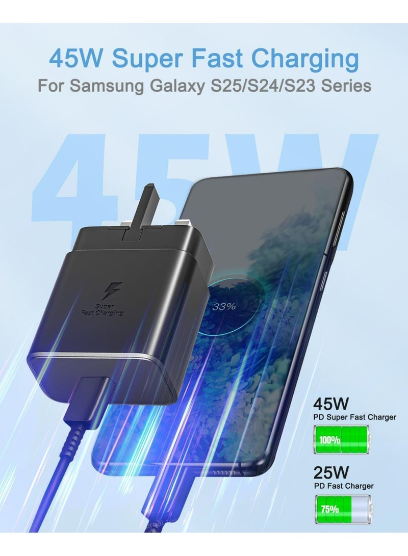 OLYSON 45W USB-C Fast Charger for Samsung Galaxy, Wall Charging Block with 1M Type-C Cable, Compatible with S26/S25/S24 Ultra/Plus, Z Fold7/Fold6, Z Flip7/Flip6, A56/A36 - Image 3