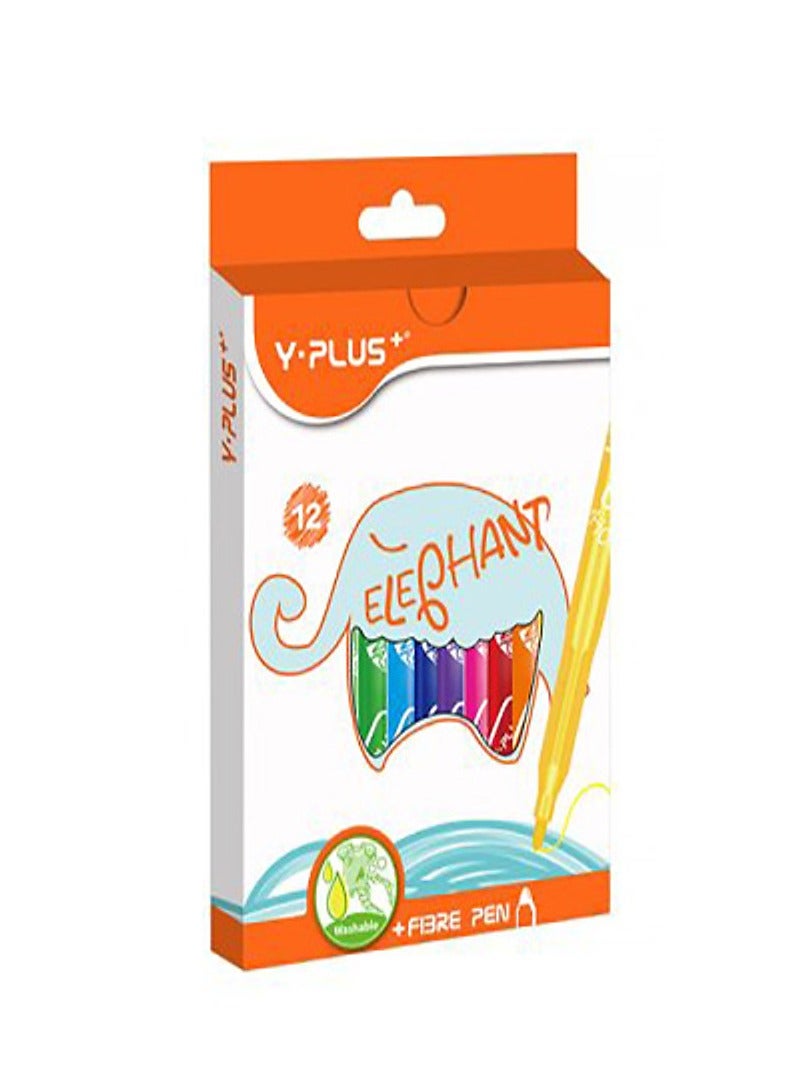 YPlus Felt Pens 12Pc Elephant Y-Plus - Image 1