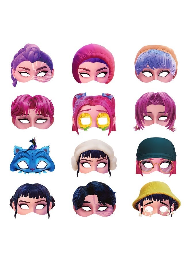 KPop Demon Hunters theme party photo props mask KPOP girl group masquerade party funny half-face mask - Image 1